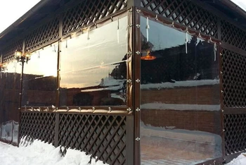 Прозрачные шторы для беседки